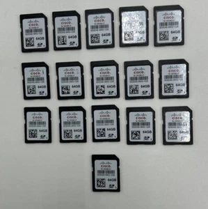 Lot (16) x CISCO 16-100386-01 CISCO 64GB SD Flash Memory CARD SDSDAE-064G-1228 - Picture 1 of 1