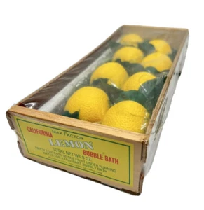 Vintage Max Factor Lemon Bubble Bath in Crate - Collectible and New - Picture 1 of 7