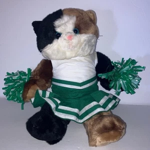 The Bear Factory Calico Katze 15 Zoll Plüsch in grünem Cheerleader-Outfit - Bild 1 von 9