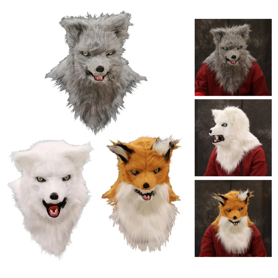 Maschera di volpe Maschera realistica a testa intera per animali per la - Immagine 1 di 1