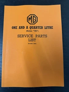 MG YB Service Parts List - Picture 1 of 1