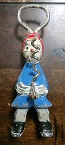 VINTAGE 1940s CAST IRON MAN PEEING SMOKING NOVELTY BOTTLE OPENER CORKSCREW - Picture 1 of 3