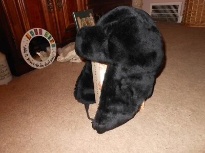 SOMBRERO DE PIEL SINTÉTICA HABAND DE COLECCIÓN PARA HOMBRE, OREJERAS CORREA PARA EL CUELLO. TALLA L, EXCELENTE ESTADO Foto 1 de 4