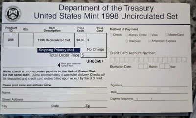 1998 uncirculated and 1998 mint proof set - Image 1 of 4