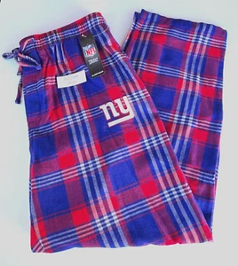 NEW YORK NY GIANTS NFL Plaid Embroider Logo LOUNGE PAJAMA PANTS Mens S M L XL 2X - Picture 1 of 4