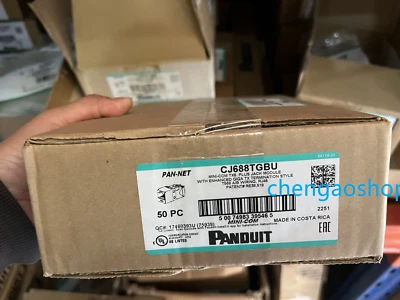 Panduit Giga TX Cat6 jack blue CJ688TGBU BOX OF 50 (free Fedex or DHL)#U2448D YG - Image 1 of 2
