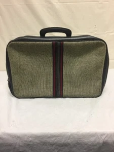 Vintage Carry On Luggage w/ Lock NO KEY Vtg Retro 60s 70s Mad Men Style - Picture 1 of 12
