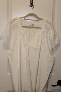 Blusa Corona e Hiedra Nueva Sin Etiquetas - Para Mujer 4x - Ojales Blancos Mangas Cortas, Plus, Femenina - Imagen 1 de 12