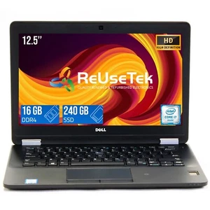 Dell Latitude E7270 12.5" Intel i7-6600 2.6GHz 16GB RAM 240GB SSD WiFi+BT Laptop - Picture 1 of 22