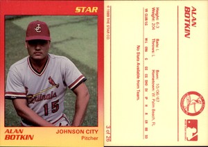 Alan Botkin 1989 Star Johnson City Cardinals #3 Card *AutographDen*