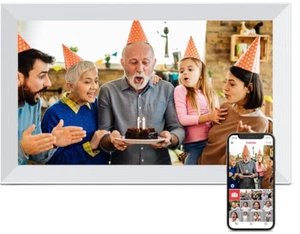Picture Frame WiFi, 15.6 Inch,Digital Photo Frame, 32GB Memory,Touch ,NEW-white - Picture 1 of 6