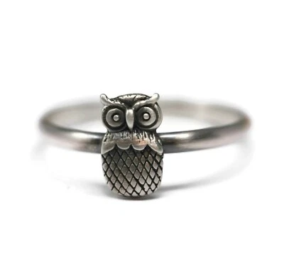Anillo de búho de plata de ley 925 Foto 1 de 4
