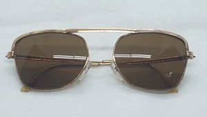 Essel Nylor Vintage goldene Sonnenbrille mit braunen Gläsern in sehr gutem Zustand. - Bild 1 von 11
