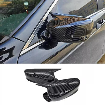 For Acura ILX 13-24 Carbon Fiber Exterior Horn Rear View Mirror Cover Trim 2pcS Foto 1 de 4