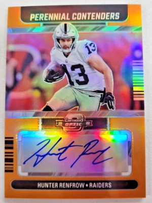 2022 Contenders Optic Perennial Contenders Orange #PCA-HR Hunter Renfrow RAIDERS - Image 1 of 2