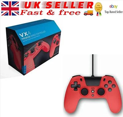 Gioteck VX-4 USB Wired Compact Gaming Controller for PlayStation 4 - Red - Image 1 of 4