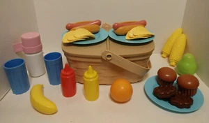 Vtg Fisher Price 1995 Fun with Food Picnic Basket Super Set 99% Complete #3303 - Picture 1 of 21