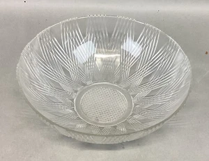 Hazel Atlas Glass STARLIGHT Crystal Large Deep Salad Fruit Bowl - 4”Hx11.5”D - Picture 1 of 13