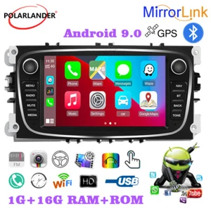 7in 2 Din Touch Screen Android 9.0 Car Radio GPS MP5 Player For Ford Focus SMax - Picture 1 of 12