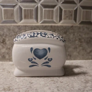 Corelle Blue Hearts Ceramic Napkin Holder By Jay's Imports Corelle Coordinates - Picture 1 of 6