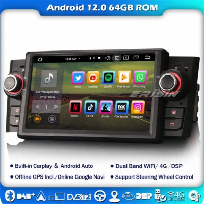 64GB 8-Kern Android 13 Autoradio Fiat Punto/Linea CarPlay Navi DAB+WiFi OBD GPS - Bild 1 von 4