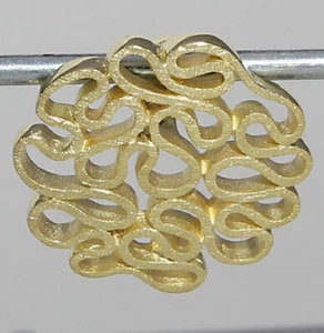 Campur Design Pendant 925 Silver `Ribbon` Noble Design Valuable Gold Plated - Picture 1 of 11