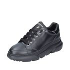 scarpe donna STOKTON sneakers nero pelle EY768