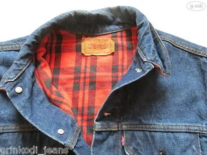 Levi's Jacke Jeansjacke Gr. M-S mit Rotem ! Karo-Stoff gefüttert ! Made in USA ! - Bild 1 von 3