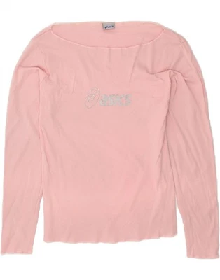 Top gráfico manga larga ASICS para mujer Reino Unido 18 XL algodón rosa BZ80 Foto 1 de 3