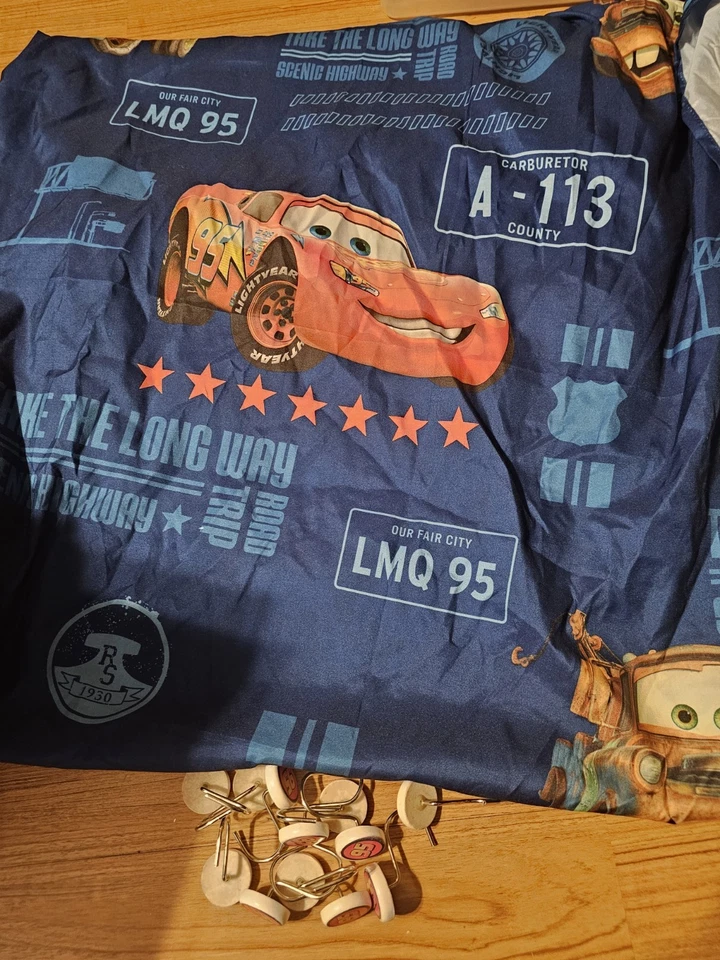 Cortina de chuveiro Disney Pixar carros com ganchos pano relâmpago McQueen banheiro - Imagem 1 de 3