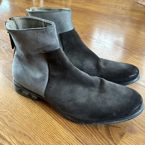 Diesel Chronar Boots Chelsea Boot Cut Back Zip Leather Suede Grey Black 43 - Picture 1 of 24