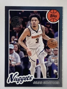 Inserto de lámina SP 2025-26 Topps 1980-81 #80BK-28 Julian Strawther Denver Nuggets - Imagen 1 de 2