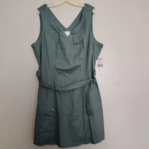 Modcloth Dress 2x Utility Belted Cotton Studded Rockabilly Retro Mod New - Picture 1 of 14