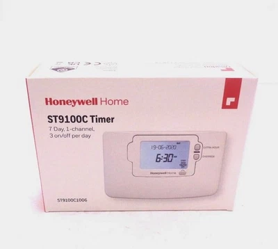 HONEYWELL ST9100C TIMER PROGRAMMER 7-DAY 1 CHANNEL HEATING CONTROL ST9100C1006 - Image 1 of 3