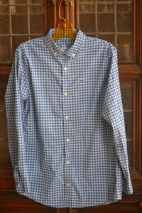 Boy's Vineyard Vines M 12-14 LS Performance Blue Check Button Down Collar Shirt - Picture 1 of 6