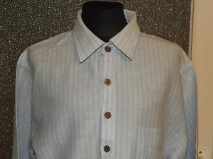 Lee Cooper Hombre Azul y Blanco Rayas Camisa de Manga Larga TALLA S - Imagen 1 de 5
