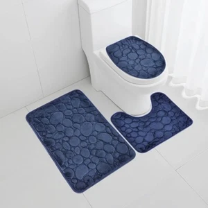 3tlg Badeset Bodenmatte Badteppich Badematte Dusche WC Vorleger Teppich - Bild 1 von 19