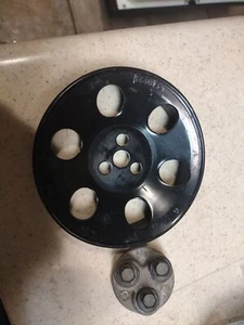 1987 1990 Cadillac Air Injection Six Groove Serpentine Pump Pulley w/bolts Read - Picture 1 of 7
