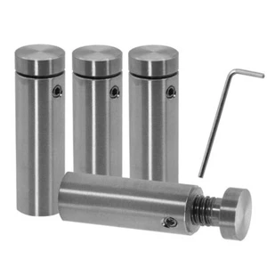 4 espaciadores de acero inoxidable para fijación de señales pernos redondos suspensión 16 x 45 mm - Imagen 1 de 5