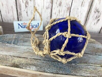 3  Cobalt Blue Glass Fishing Float ~ Fish Net Buoy Ball ~Nautical Maritime Decor • 15.43$