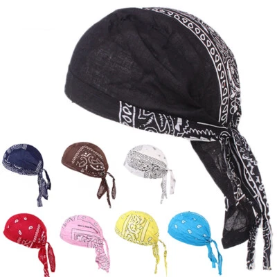 Unisex Mujeres Hombres GORRA CALAVERA Du Rag Head Wrap Motocicleta Motociclista Doo Bandana Sombrero Foto 1 de 4