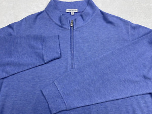 Peter Millar 2XL Crown Cotton Silk Quarter Zip Pullover Sweater Maritime  $185