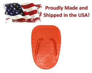 Plastic Motorcycle Kickstand Pad Side Plate Biker Kick Stand Orange Harley Honda - Picture 1 of 13