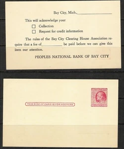 USA 1951 PNB Peoples National Bank Credit Check "Fee" Card Scott's #UX38 PNC - Bild 1 von 2