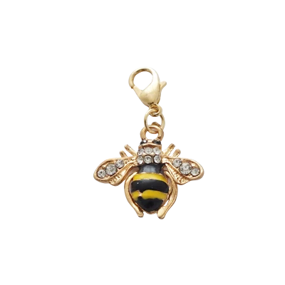Bee - Honeycomb - Enamelled - Clip-on Bag Charm - SALE