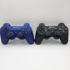 Genuine Sony Ps3 Playstation 3 Dualshock 3 Controllers X2  Blue + Black