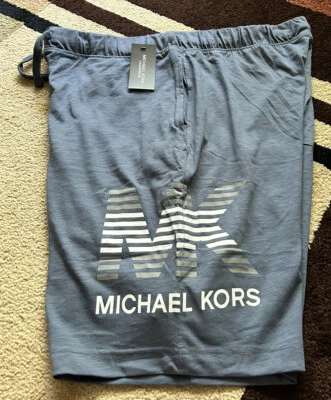 Pantalones Cortos Michael Kors Lounge Azul Cordón Cintura, Bolsillos Hombre Talla L. Nuevos con Etiquetas Foto 1 de 4