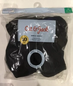 Cat & Jack Little Boys Low Cut Cushioned Ankle Socks Black 10 Pairs Size S 5-8.5 - Picture 1 of 5