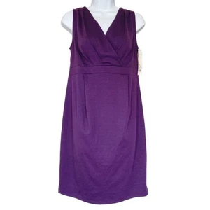 Liz Lange Maternity Sleeveless Dress Purple Sheath Surplice Empire Waist NWT S - Picture 1 of 21