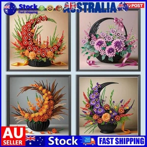 5D DIY Partial Special Shaped Drill Diamond Painting Flower Basket Decor 30x30cm - Afbeelding 1 van 24